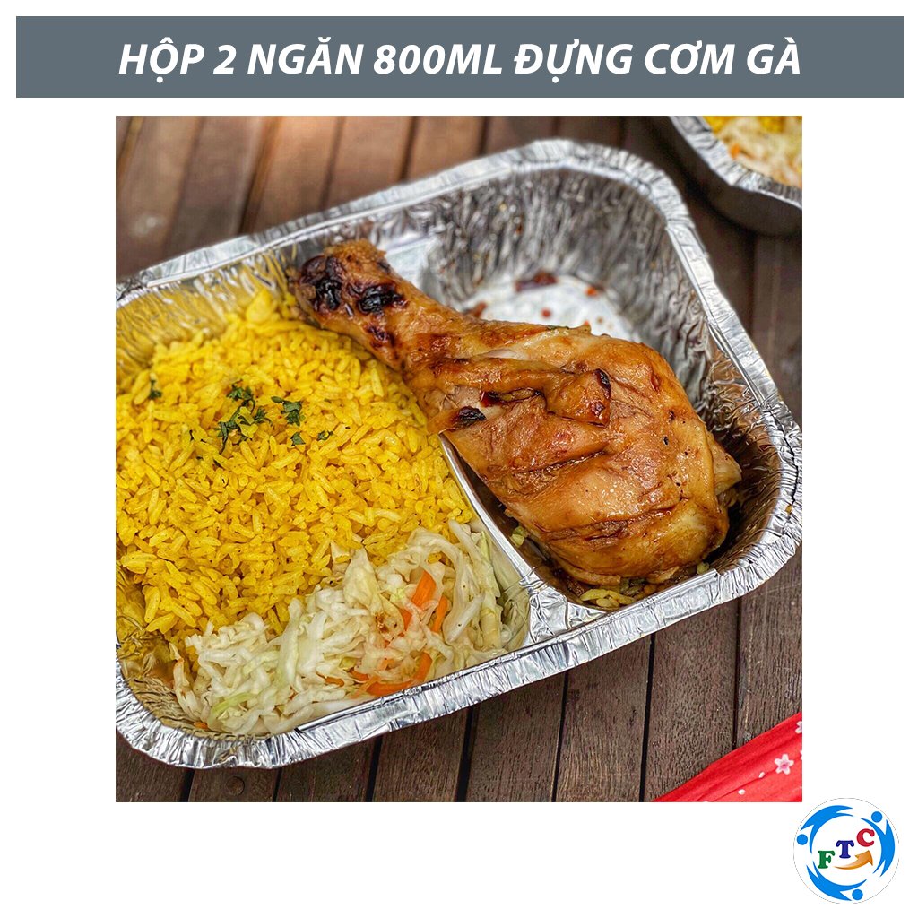 Khay 2 ngăn đựng cơm gà 