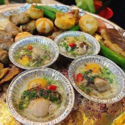khay giấy bạc nướng hàu