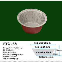 khay giấy bạc 70ml