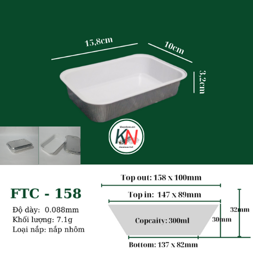 Hộp đựng cơm hàng không FTC 300ml