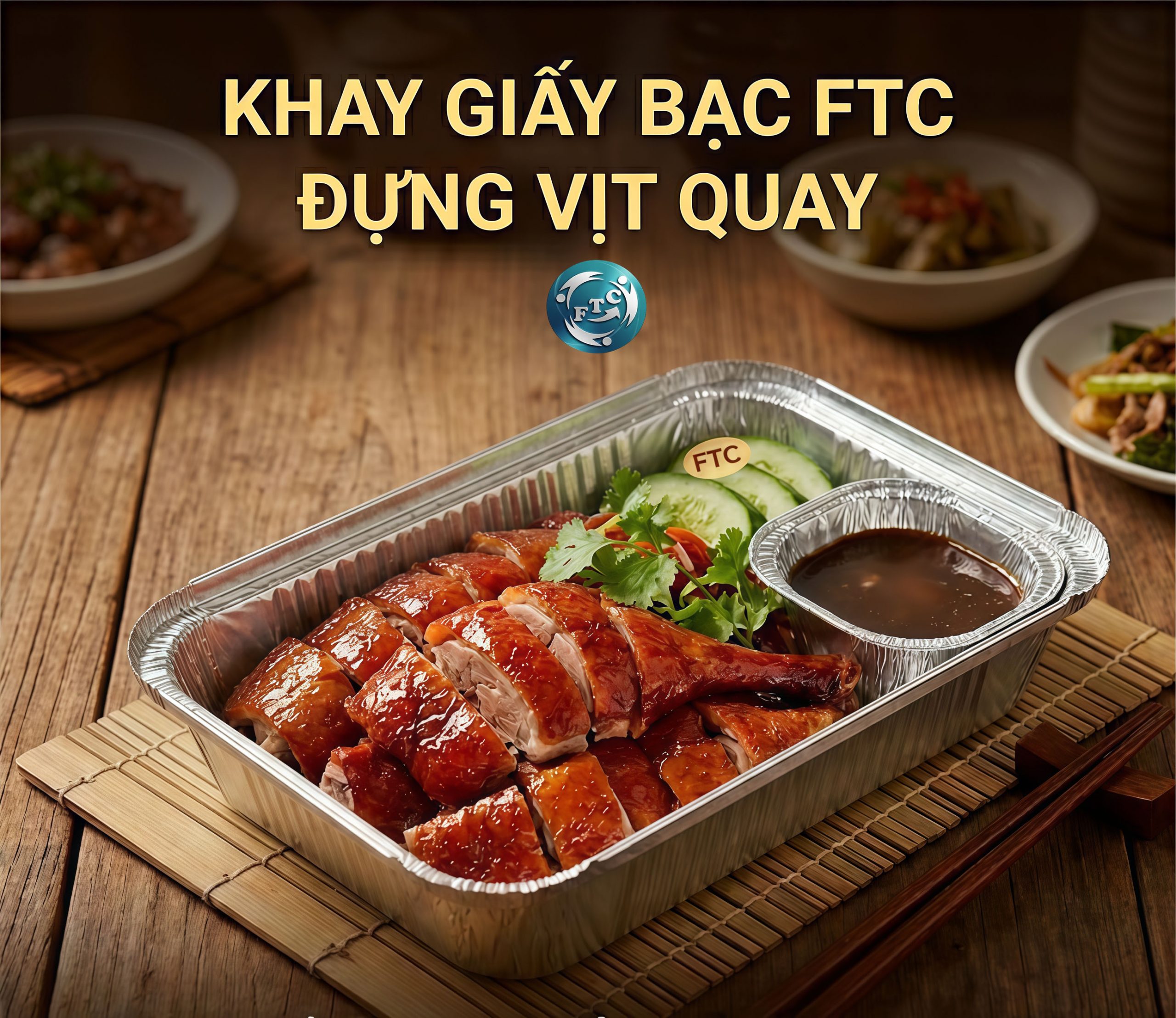 Khay giấy bạc đựng vịt quay