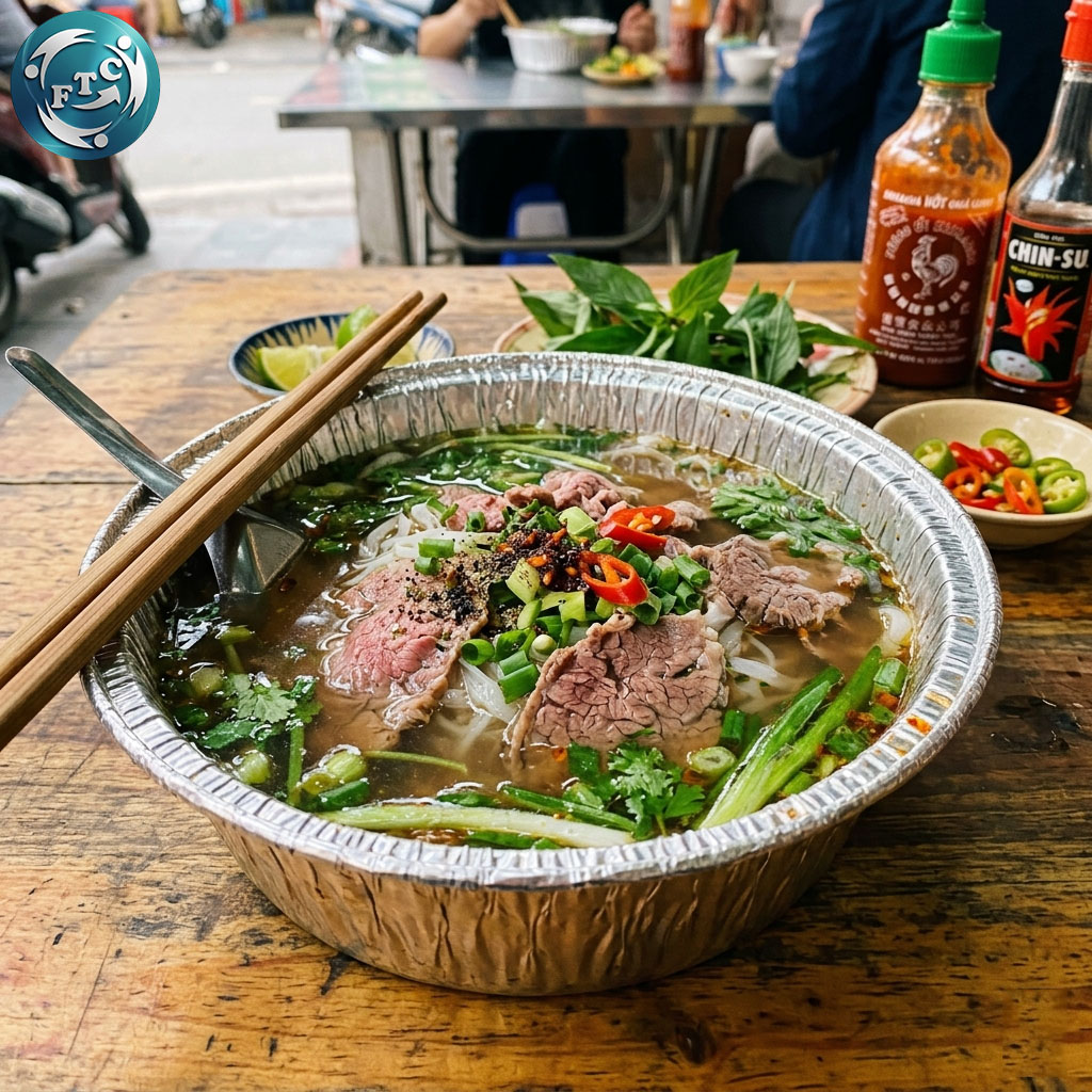Tô nhôm đựng bún phở
