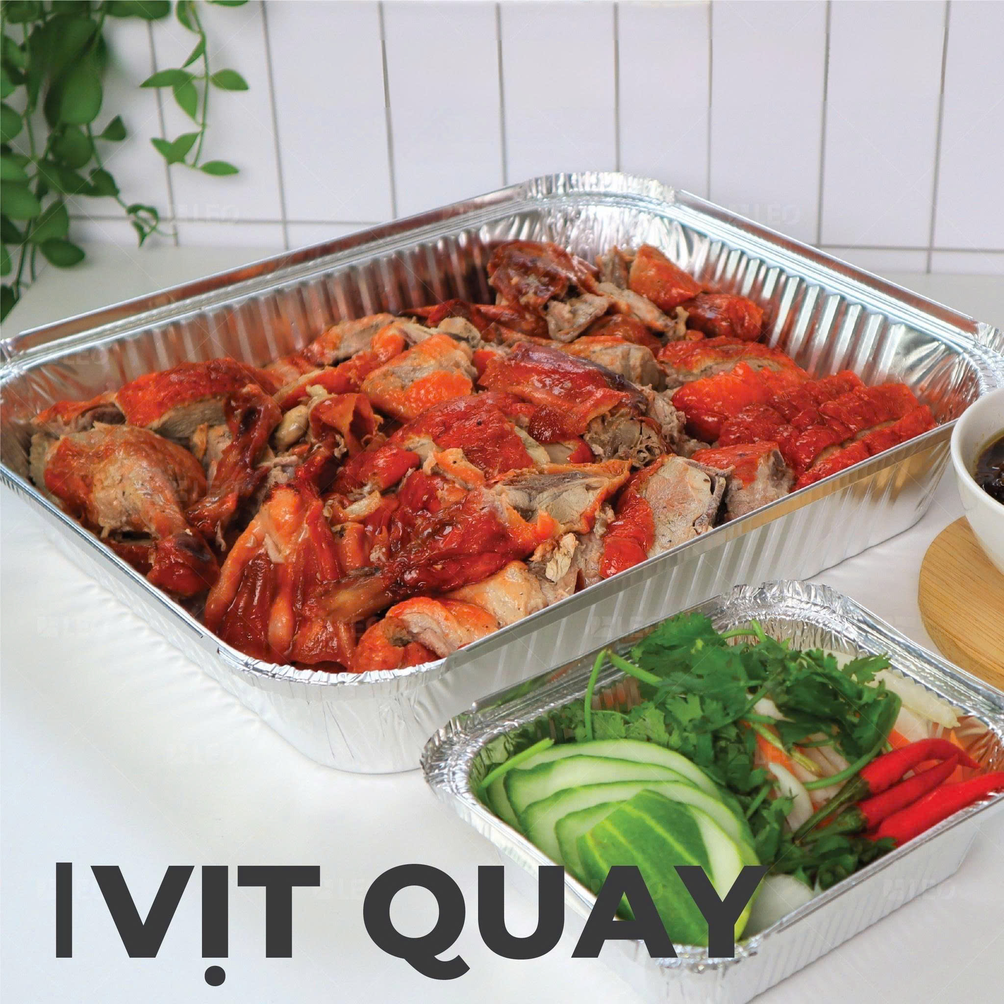 Khay giấy bạc đựng vịt quay