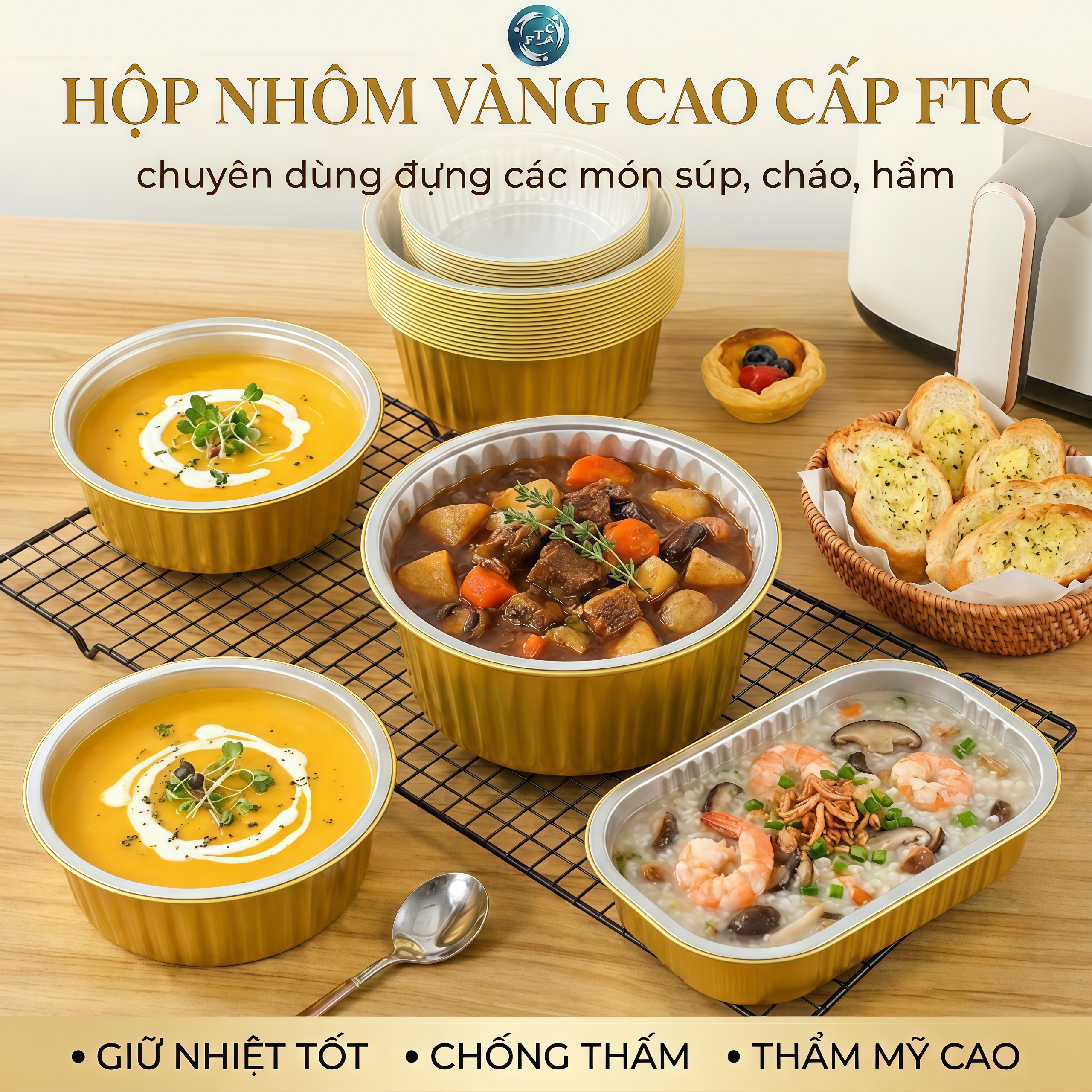 Hộp nhôm vàng