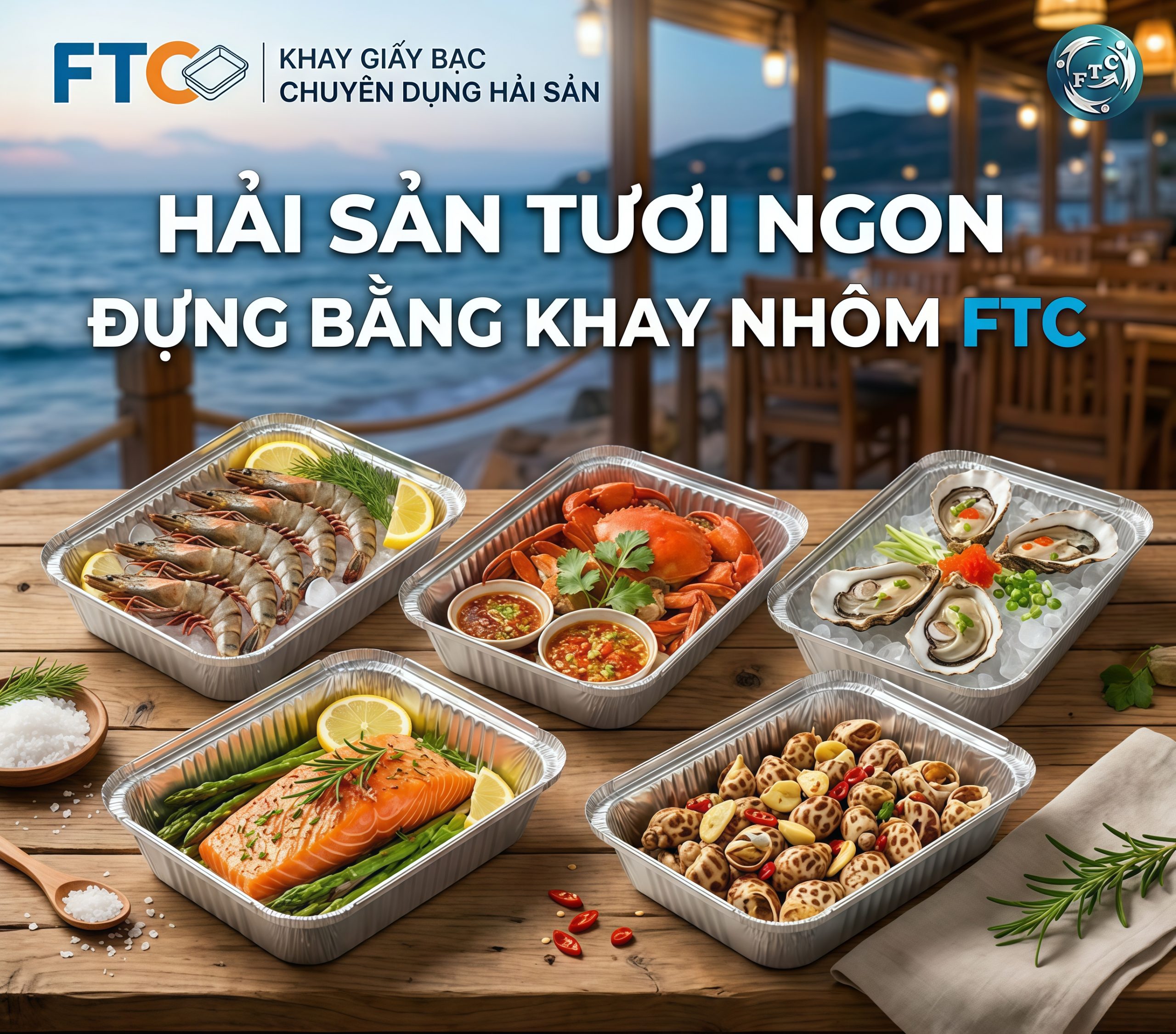 Hộp nhôm hải sản nguyên con