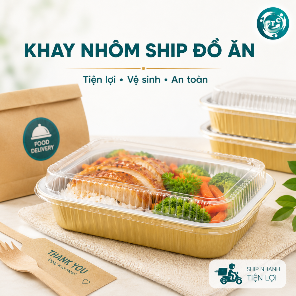 Khay nhôm ship đồ ăn