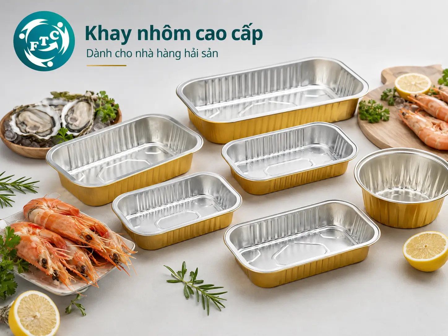 Khay nhôm cho nhà hàng hải sản với thiết kế chắc chắn