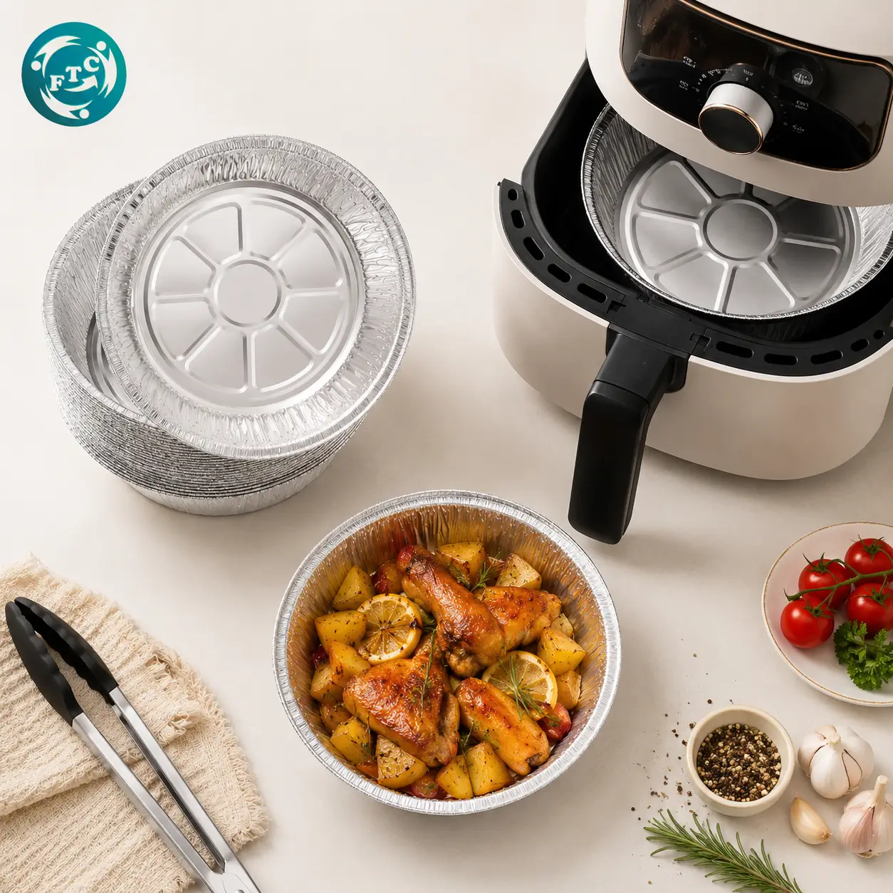 Khay nướng giấy bạc cho nồi chiên không dầu được dùng cho các món nướng hằng ngày