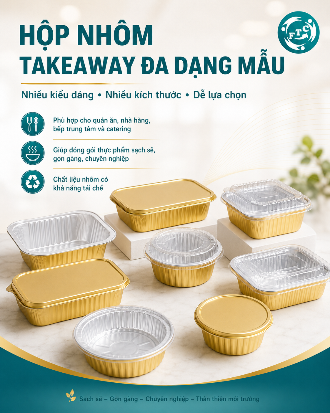Hộp nhôm đựng thức ăn mang đi