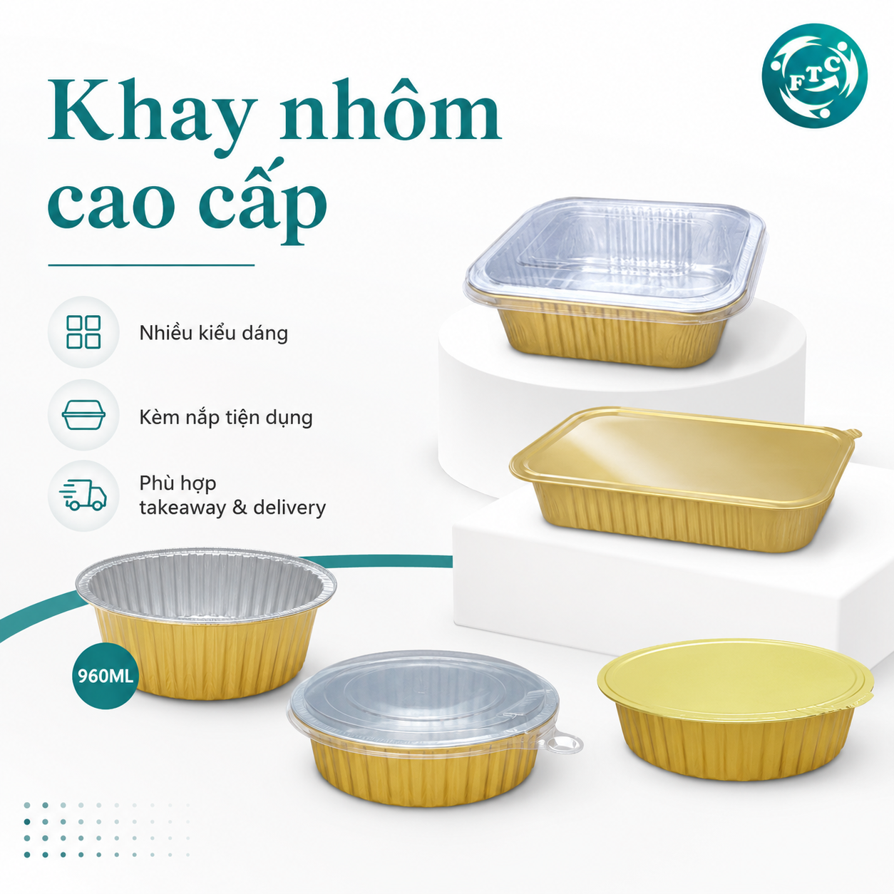 Khay nhôm ship đồ ăn thiết kế chắc chắn