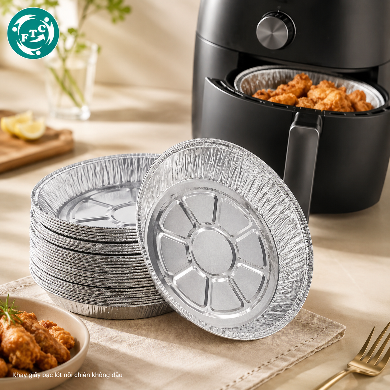 Khay giấy bạc lót nồi chiên không dầu FTC được nhiều khách hàng lựa chọn.