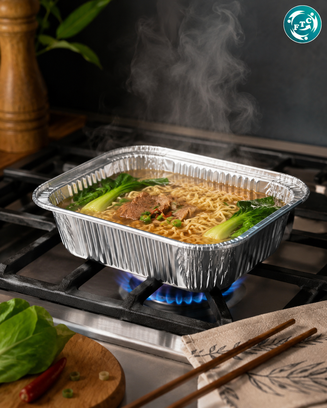 Khay nhôm đựng mỳ cho suất ăn tiện lợi