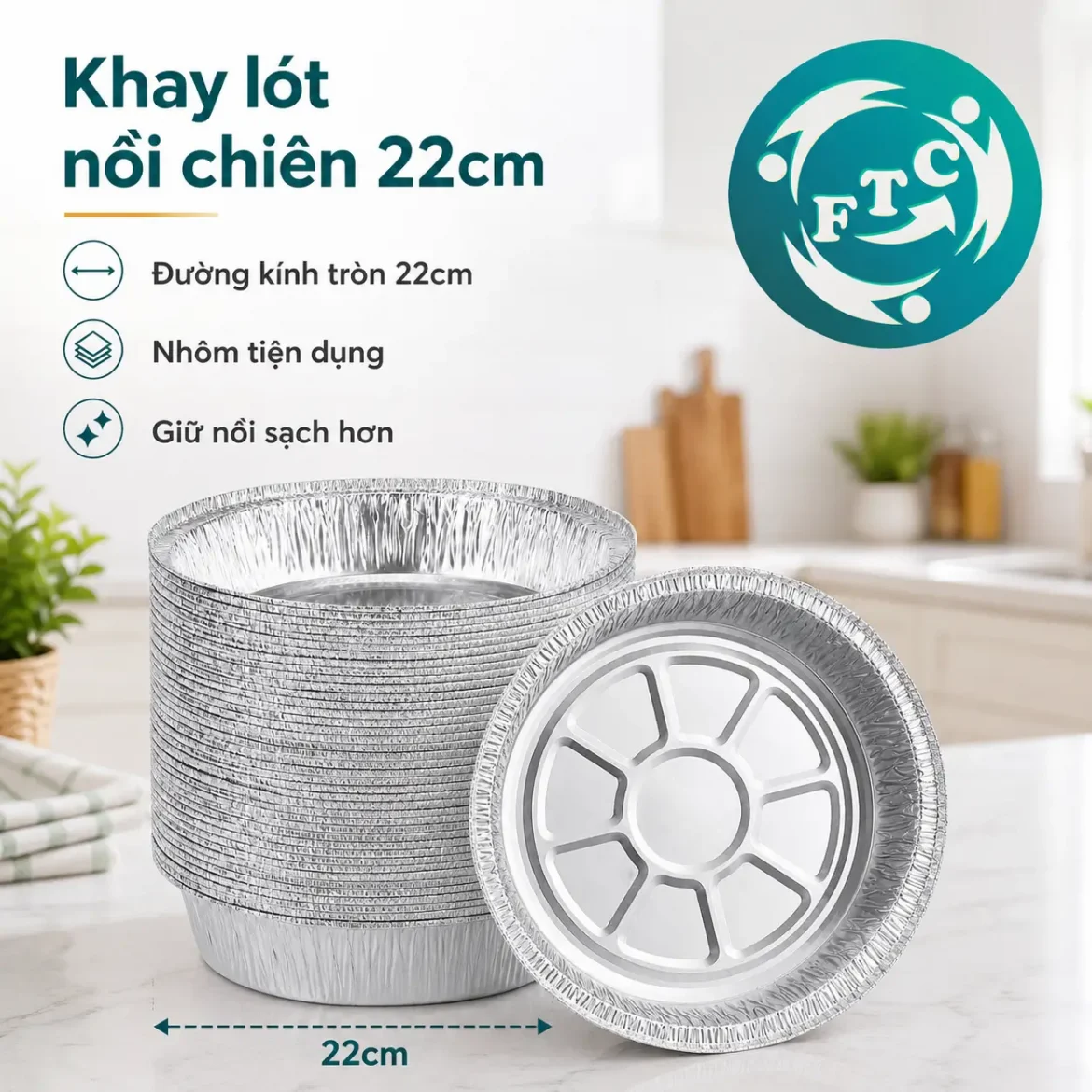 Khay lót nồi chiên size 22cm