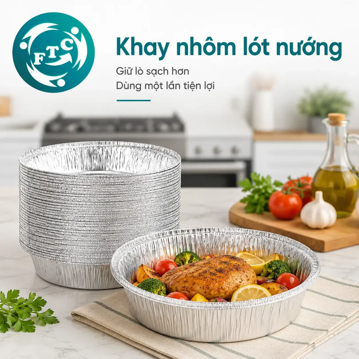 Lót nhôm lò nướng chống dính dầu mỡ