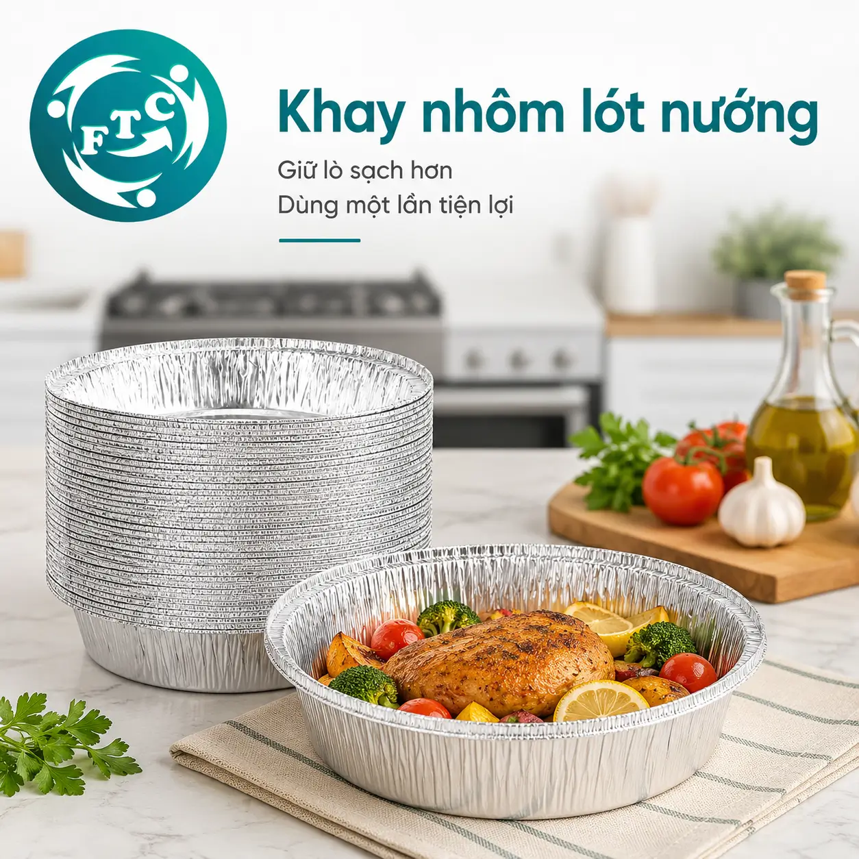 Lót nhôm lò nướng chống dính dầu mỡ