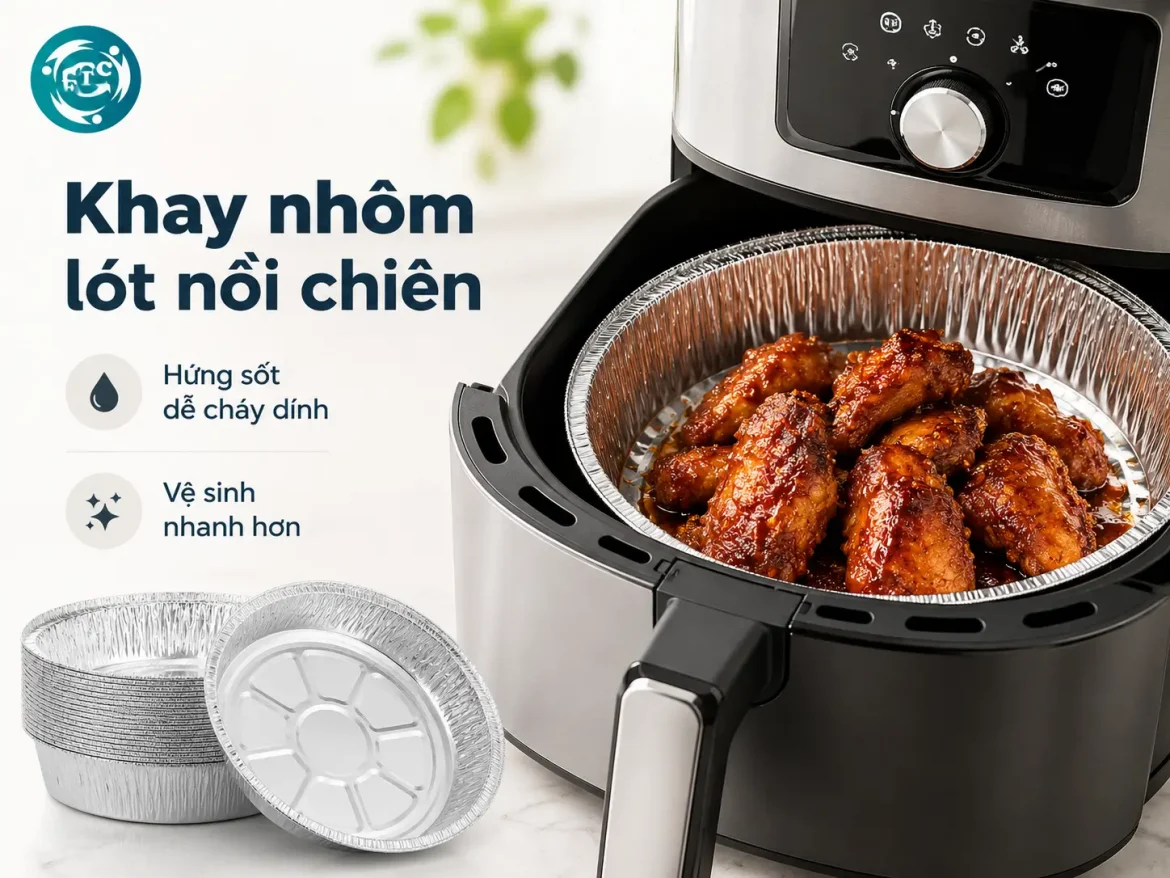 Khay nhôm lót nồi chiên nướng thịt