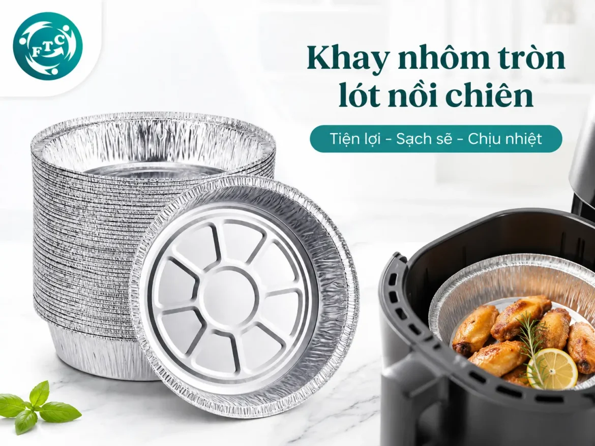 Khay nhôm tròn lót nồi chiên dùng một lần
