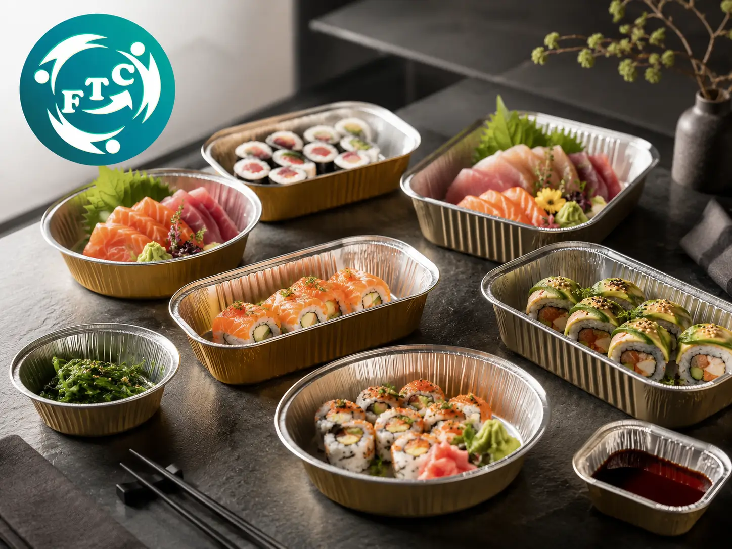 Khay nhôm đựng sushi cao cấp là lựa chọn phù hợp cho nhà hàng Nhật và các thương hiệu ẩm thực hiện đại