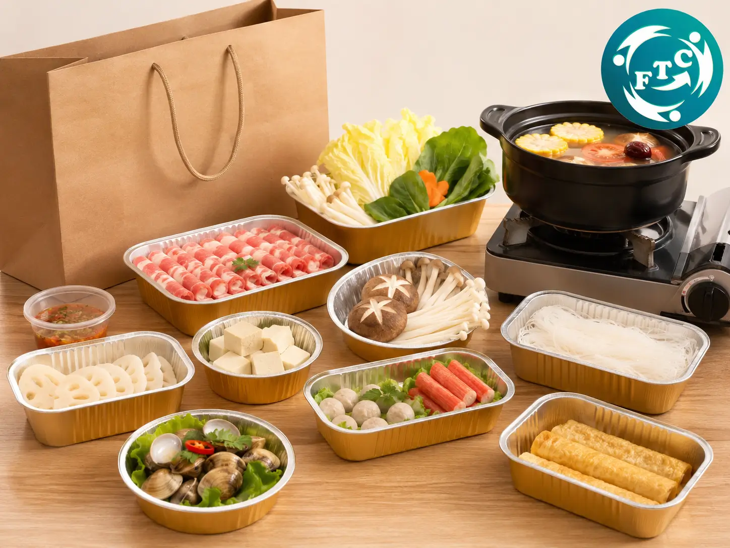 Từ quán ăn đến tay khách hàng, khay nhôm vàng đựng lẩu mang về luôn đồng hành cùng từng đơn hàng