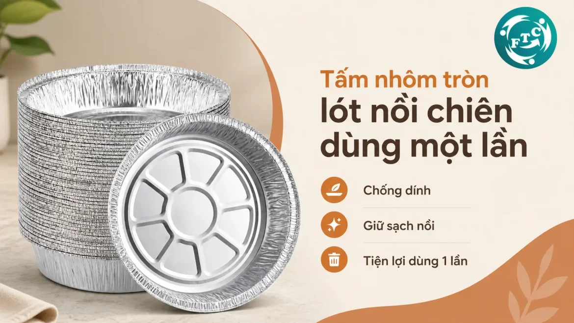 Tấm nhôm tròn lót nồi chiên dùng một lần