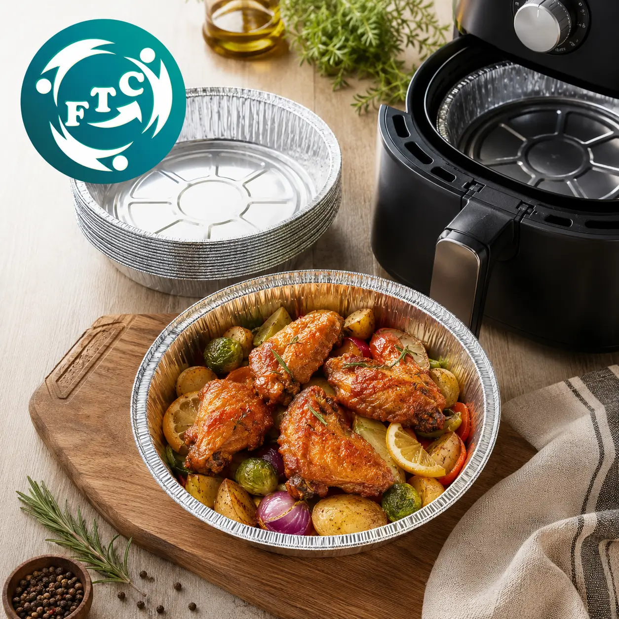 Khay lót nồi chiên size 22cm phù hợp để chế biến nhiều món nướng trong gia đình.