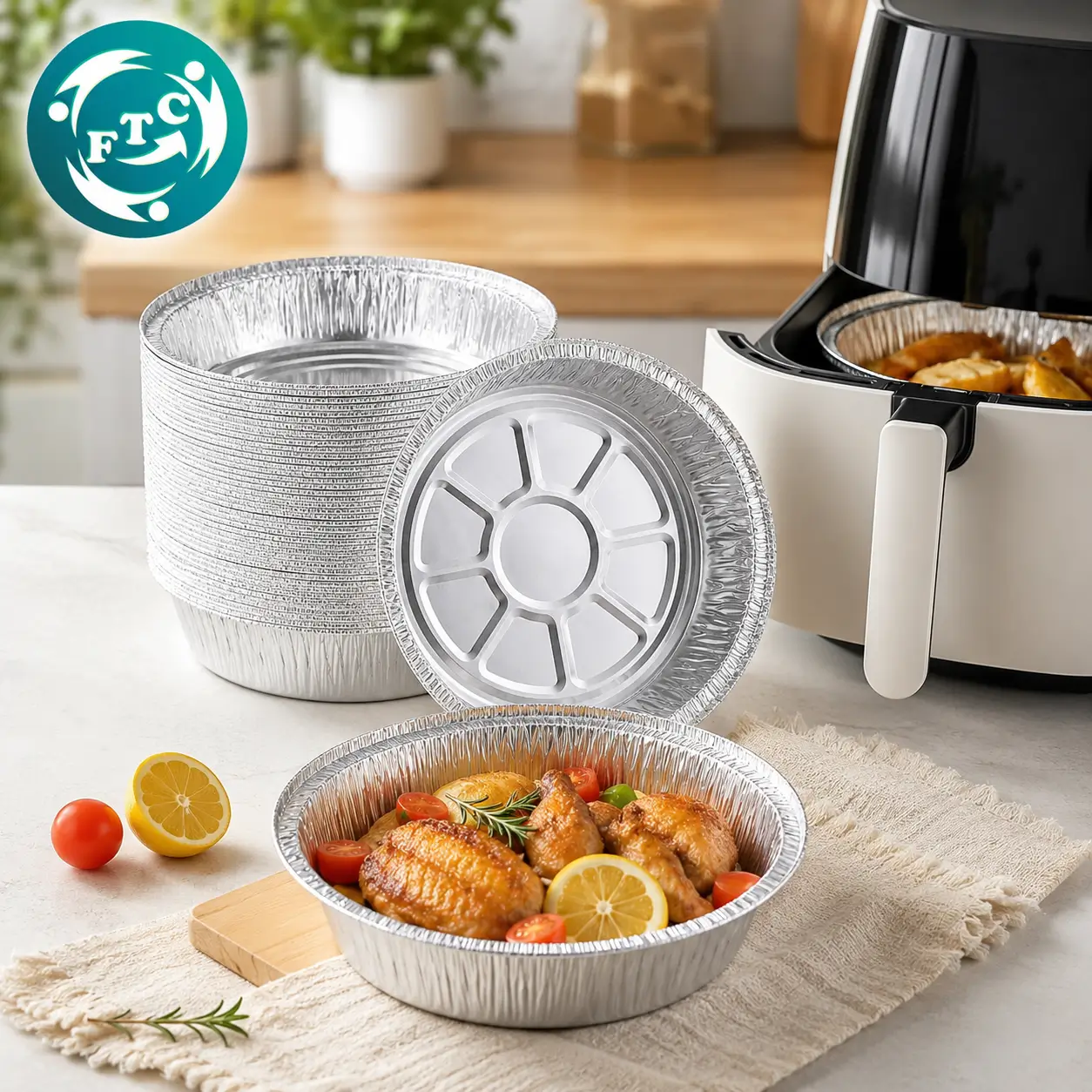 Một chiếc khay lót nồi chiên size 22cm giúp việc chế biến trở nên gọn gàng và nhanh chóng hơn.