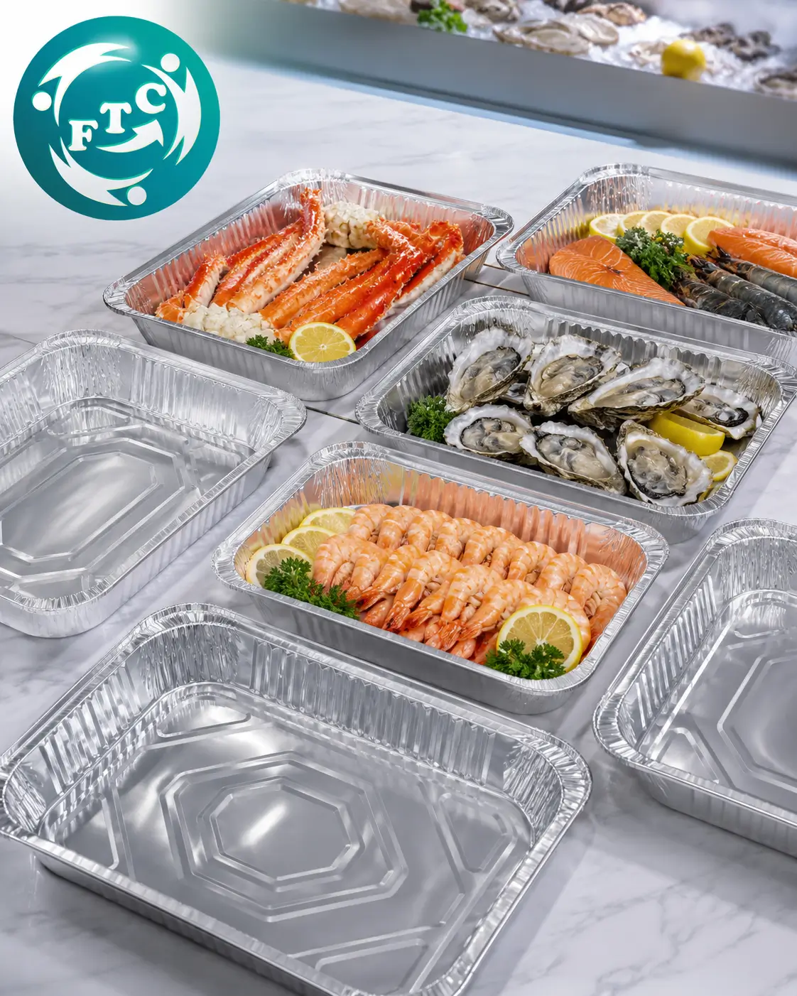 Khay nhôm đựng hải sản mang về giúp món ăn được đóng gói chỉn chu, thuận tiện cho vận chuyển và phục vụ